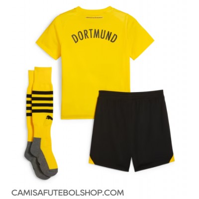Camisa de time de futebol Borussia Dortmund Replicas 1º Equipamento Infantil 2023-24 Manga Curta (+ Calças curtas)